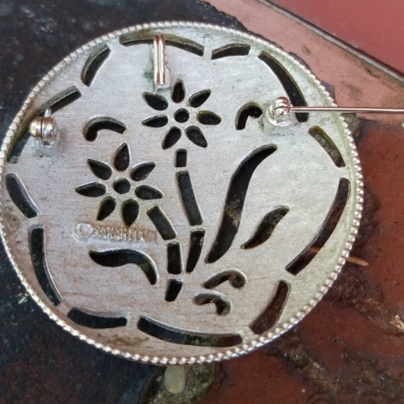 Vintage signed pendant/ brooch earrings‎ set - Picture 6 of 7